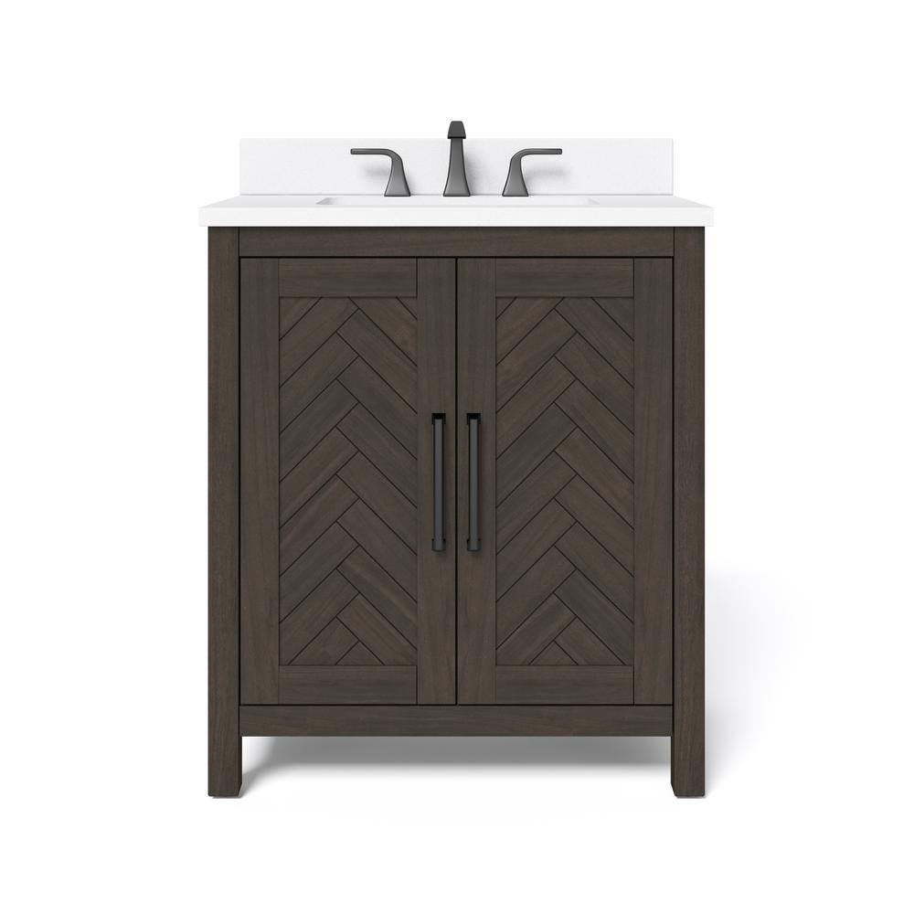 Reviews For Home Decorators Collection Leary 30 In W X 34 5 H Bath Vanity Dark Brown With Engineered Stone Top White Basin Hdc30hrv The Depot - Home Decorators Collection Bathroom Vanity Reviews