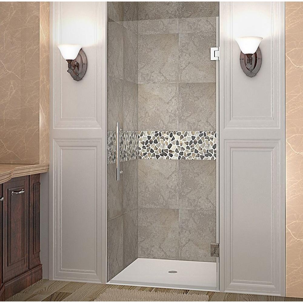 Aston Cascadia 27 In X 72 Completely Frameless Hinged Shower Cascadia 27 In X 72 Completely Frameless Hinged Shower Door Stainless Steel With Clear Glass