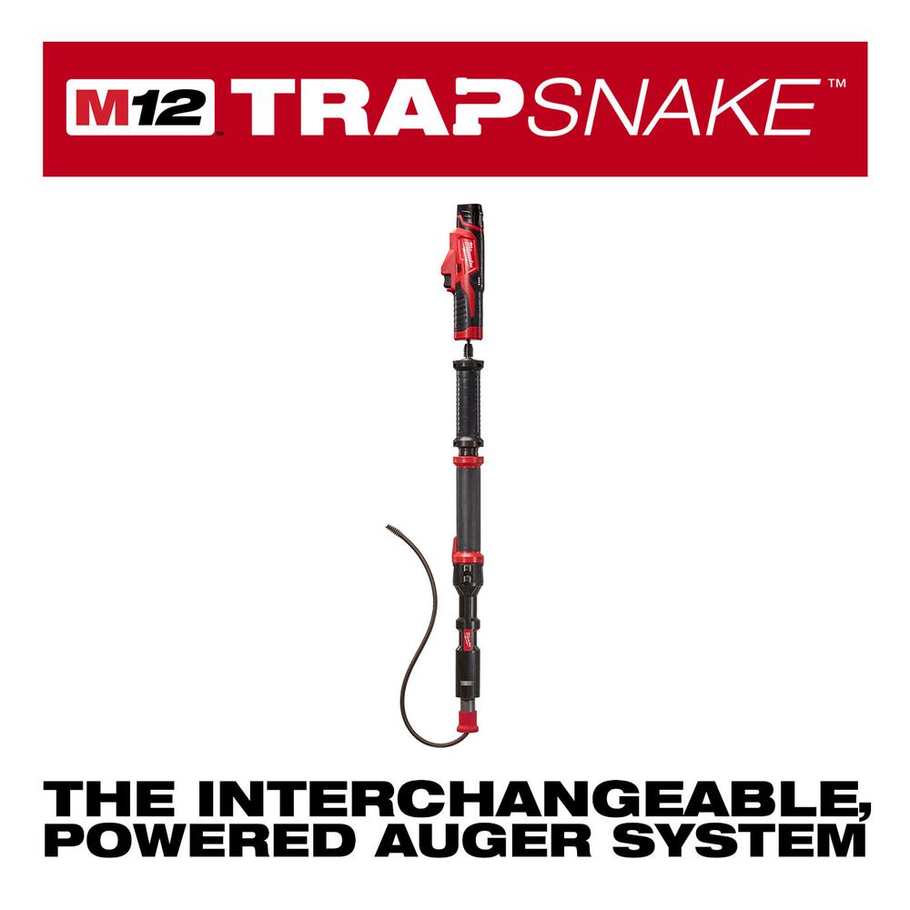 Milwaukee M12 Trap Snake 12Volt LithiumIon Cordless 4 ft. Urinal