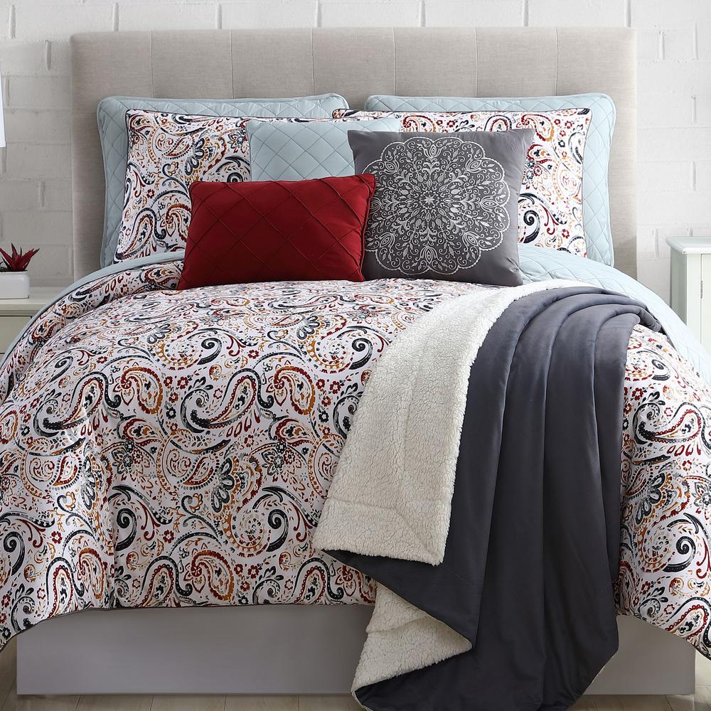 Modern Threads Mavia 10 Piece Multi Color King Comforter Coverlet