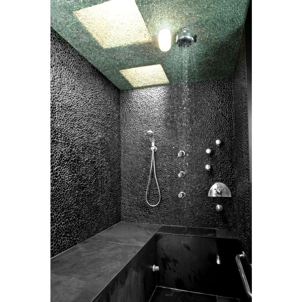 Solistone Anatolia Black Sea Minor 12 In X Stone Pebble Mosaic Floor And Wall Tile 10 Sq Ft Case 5002s The Home Depot Stone Pebble Mosaic Floor And Wall Tile