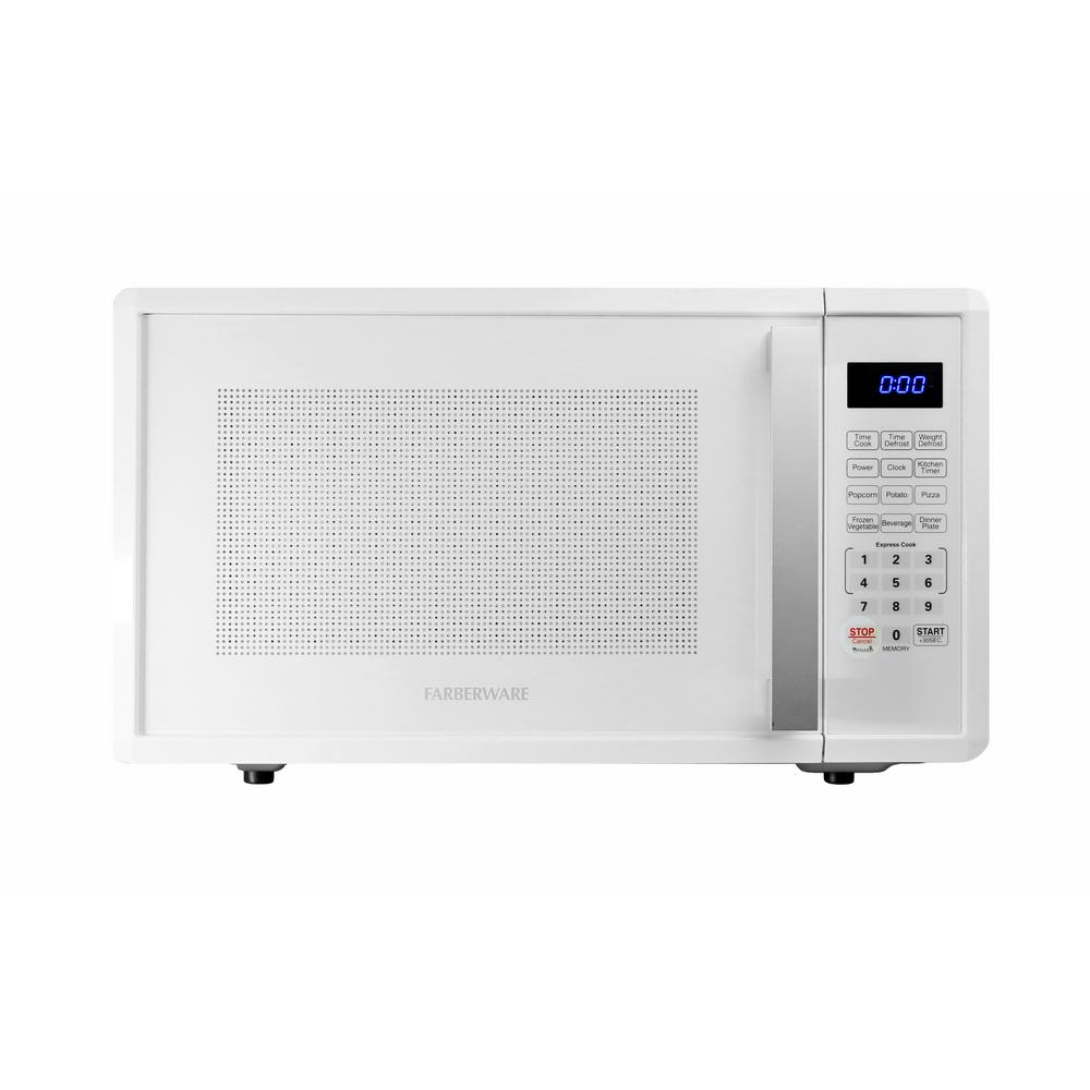 Farberware Pro 1.1 Cu. Ft. 1000-Watt Countertop Microwave Oven In White ...