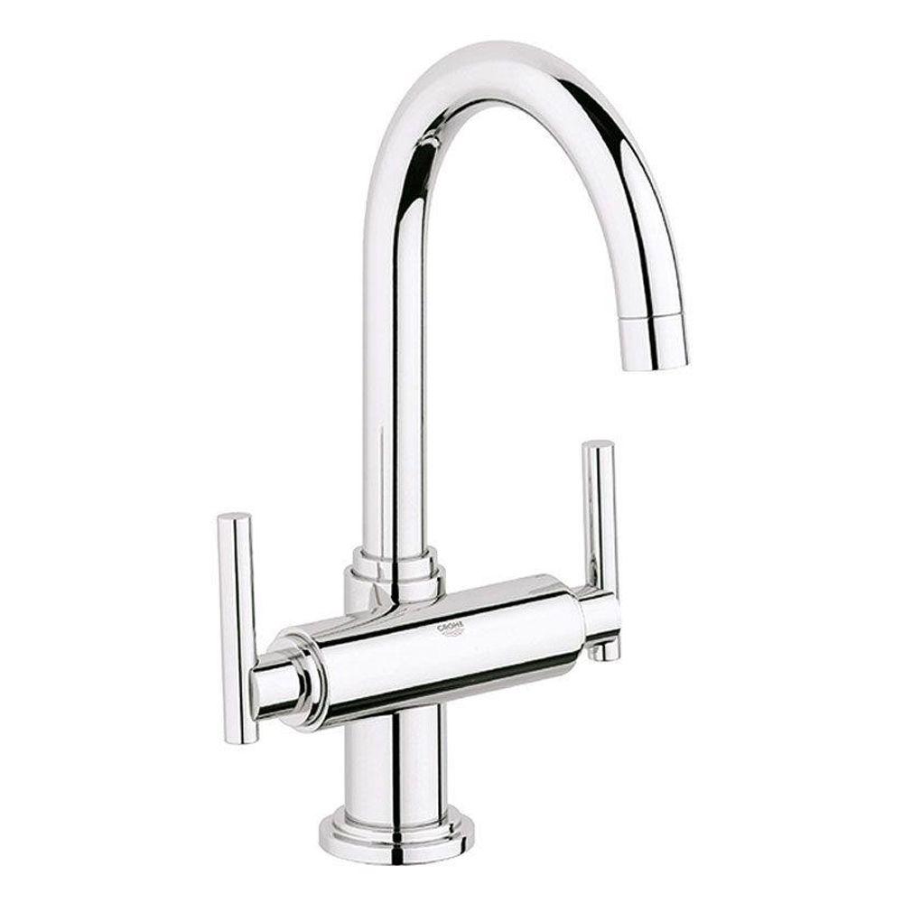 GROHE Atrio Single Hole 2Handle HighArc Bathroom Faucet in Starlight