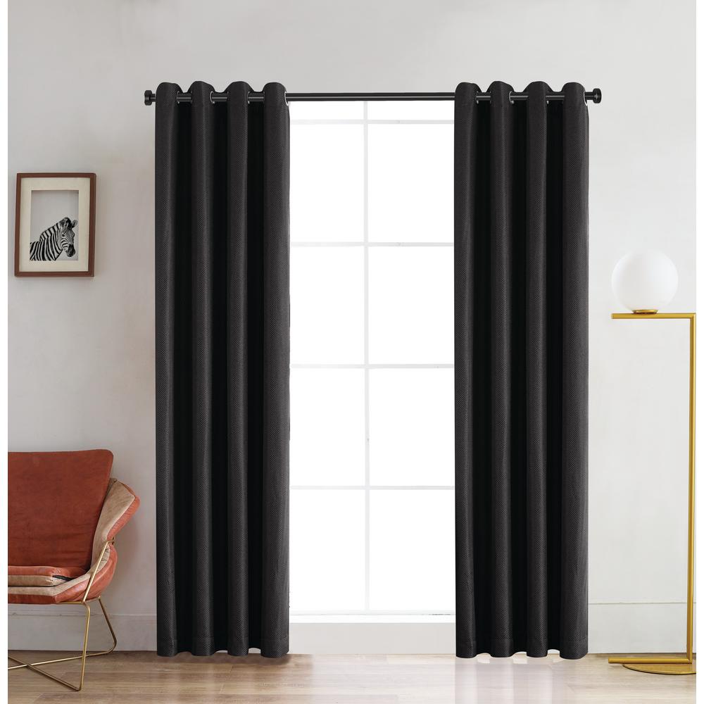 Lyndale Decor Venus Blackout Polyester Curtain In Charcoal 84 In
