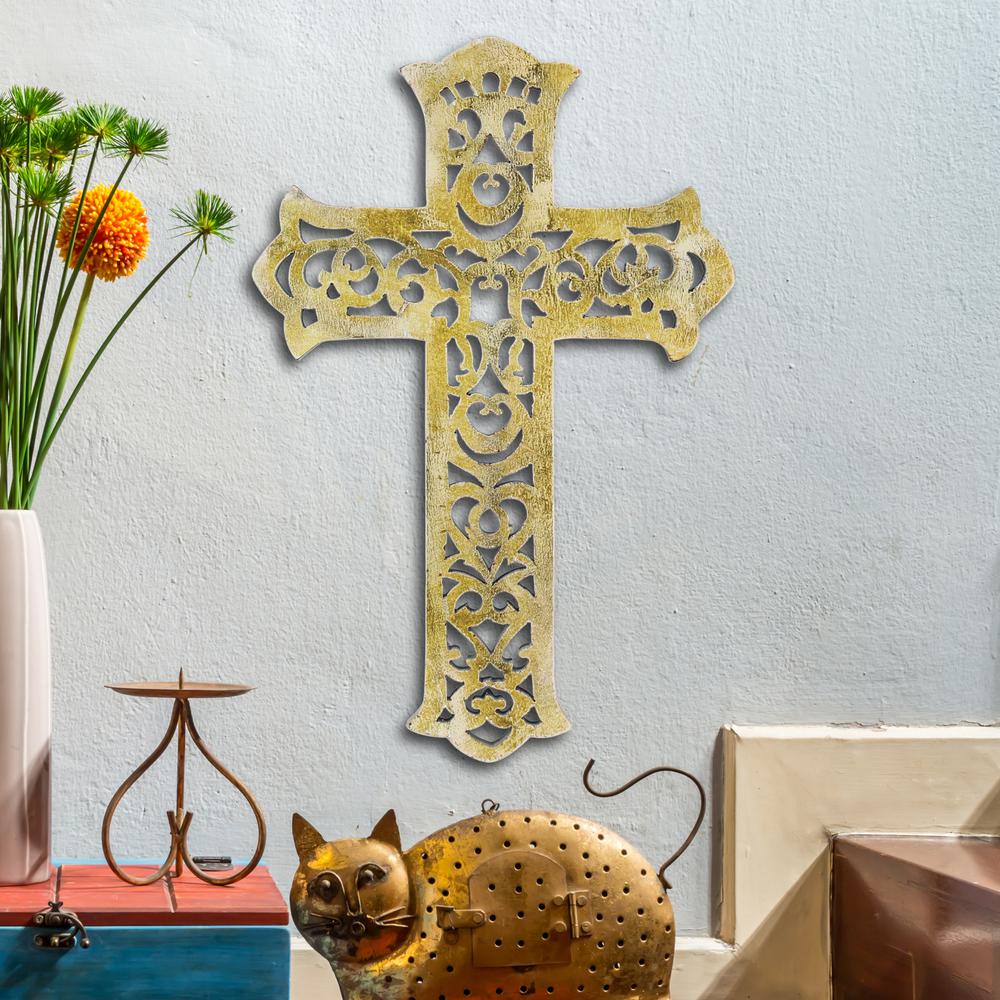 10 In X 15 Worn White Decorative Wooden Wall Cross - Cross To Hang On The Wall 10 In X 15 Worn White Decorative Wooden Wall Cross - Cross To Hang On The Wall