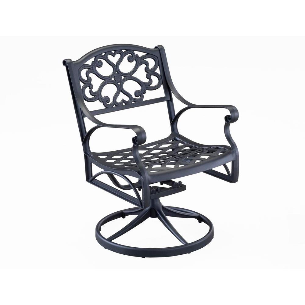 Homestyles Biscayne Black Swivel Patio Dining Chair 5554 53 The