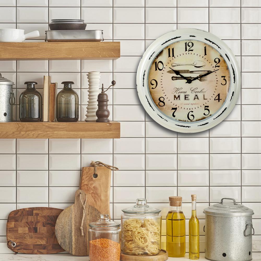 Antique Look Kitchen Wall Clock Os215 The Home Depot Antique Look Kitchen Wall Clock