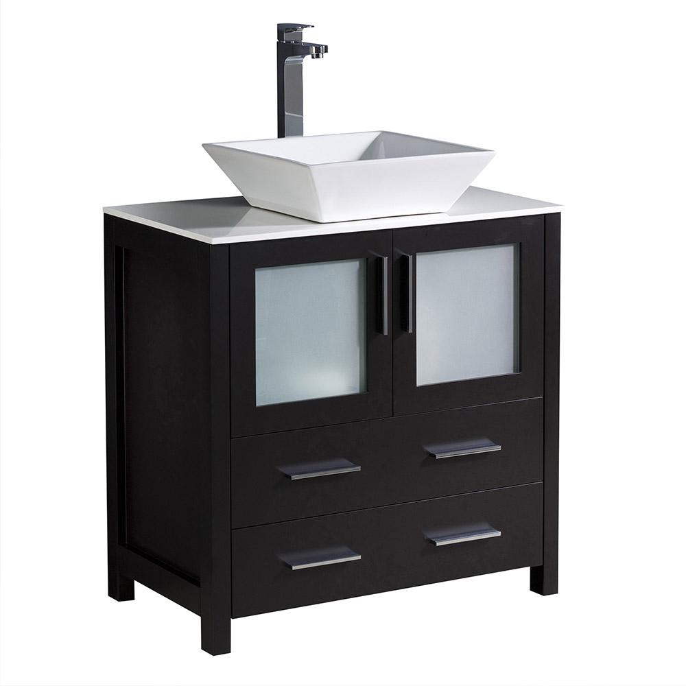 Fresca Torino 30 In Bath Vanity Espresso With Gl Stone Top White Basin Fresca Torino 30 In Bath Vanity Espresso With Gl Stone Top White Basin