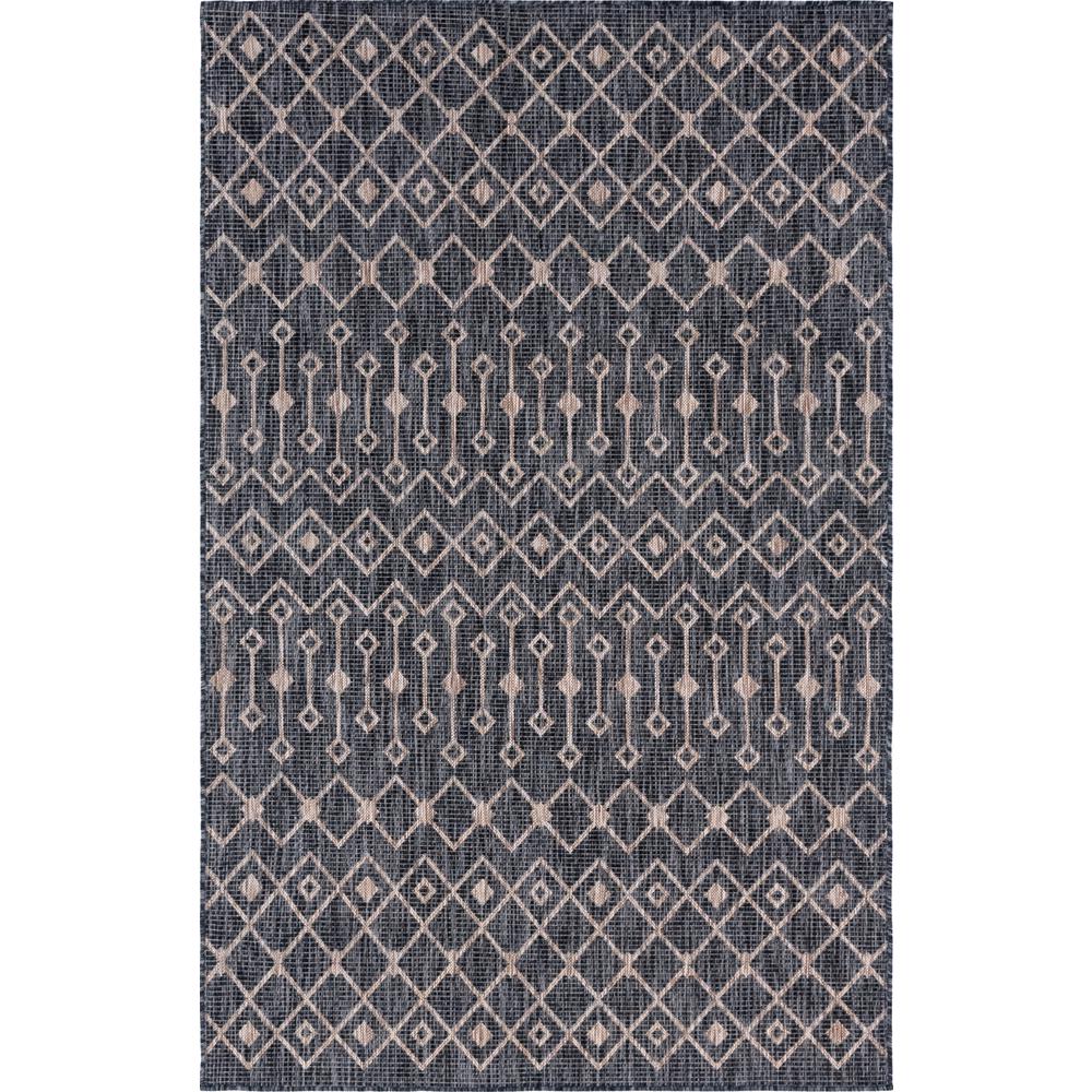 Unique Loom Charcoal Gray Tribal Trellis Outdoor 5 Ft X 8 Tribal Trellis Outdoor 5 Ft X 8