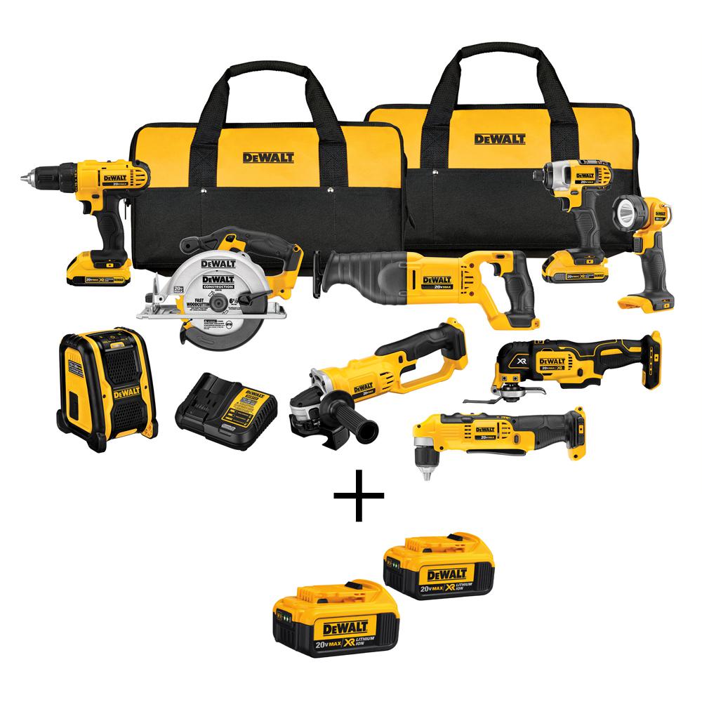 DEWALT 20-Volt MAX XR Lithium-Ion Cordless Combo Kit (9-Tool) with Bonus Battery 2-Pack was $1068.0 now $649.0 (39.0% off)