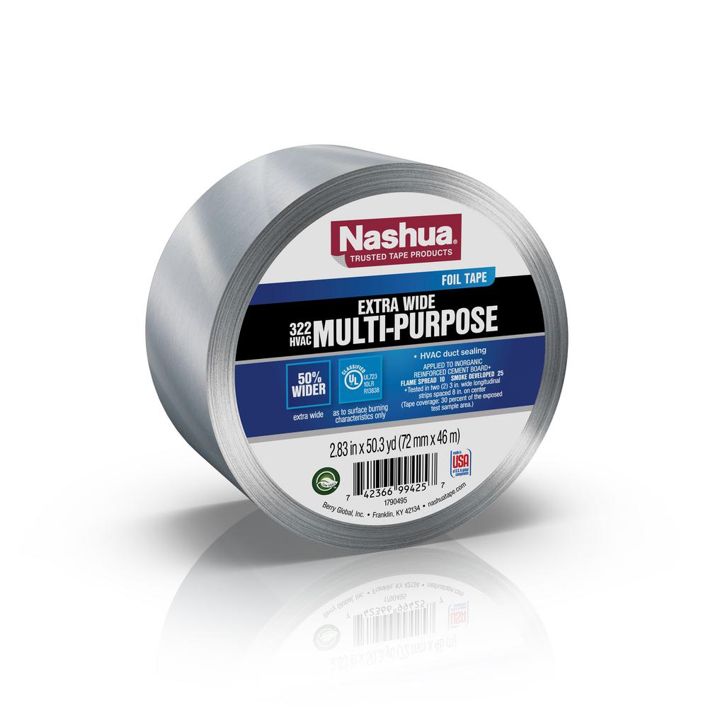 Nashua Tape 2.83 in. x 50.3 yd. 322 Extra Wide MultiPurpose HVAC Foil