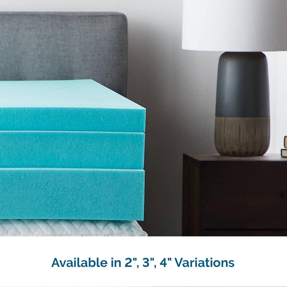 Lucid Comfort Collection 3 Inch Gel and Aloe Infused Memory Foam Topper