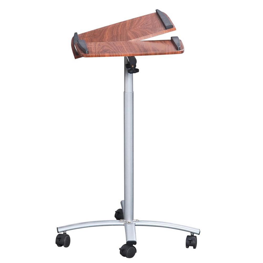 Graphite Rolling Laptop Cart with StorageRTAB018GPH06 The Home Depot