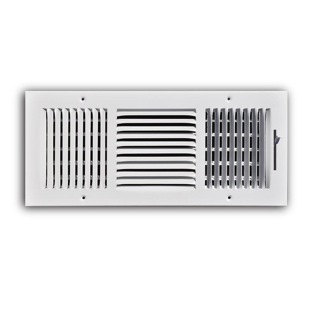 TruAire 16 in. x 6 in. Steel 3 Way Wall/Ceiling Register103M 16X06