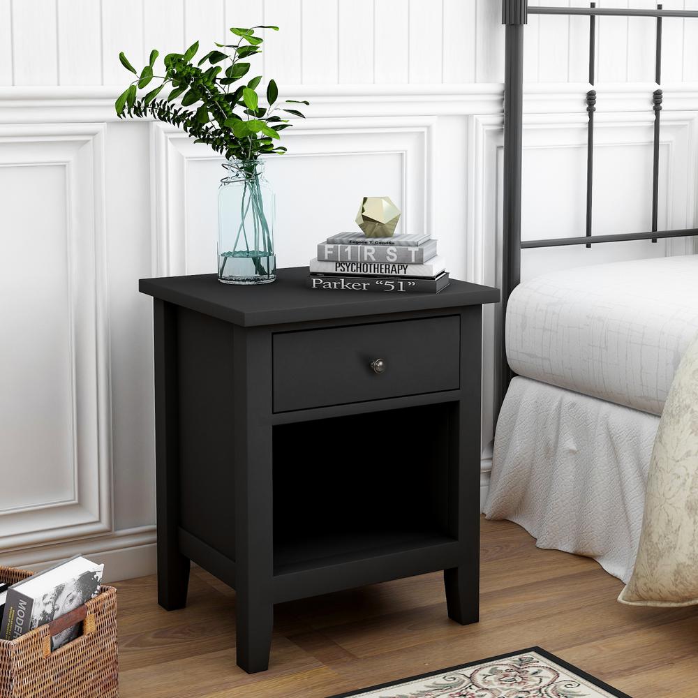 Black Nightstands Bedroom Furniture The Home Depot