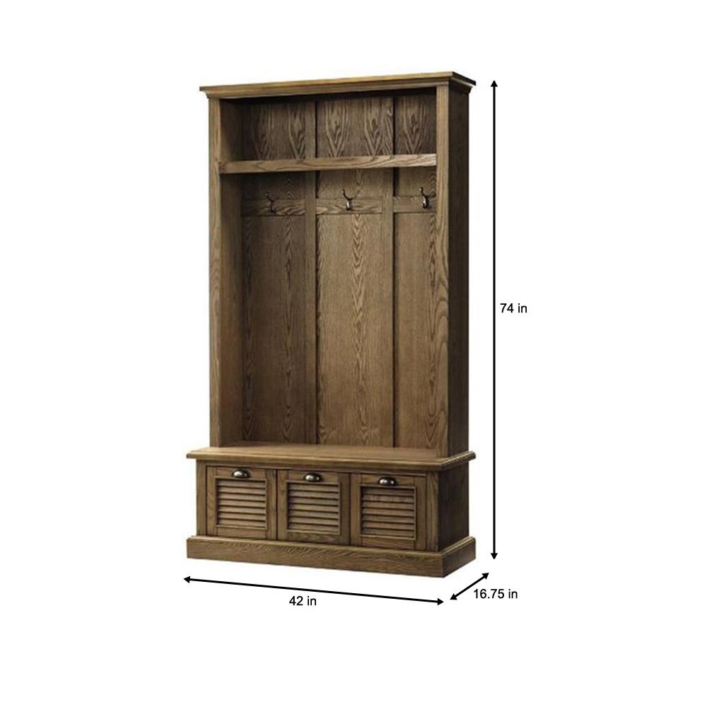 Home Decorators Collection Shutter Weathered Oak 42 W Hall Tree