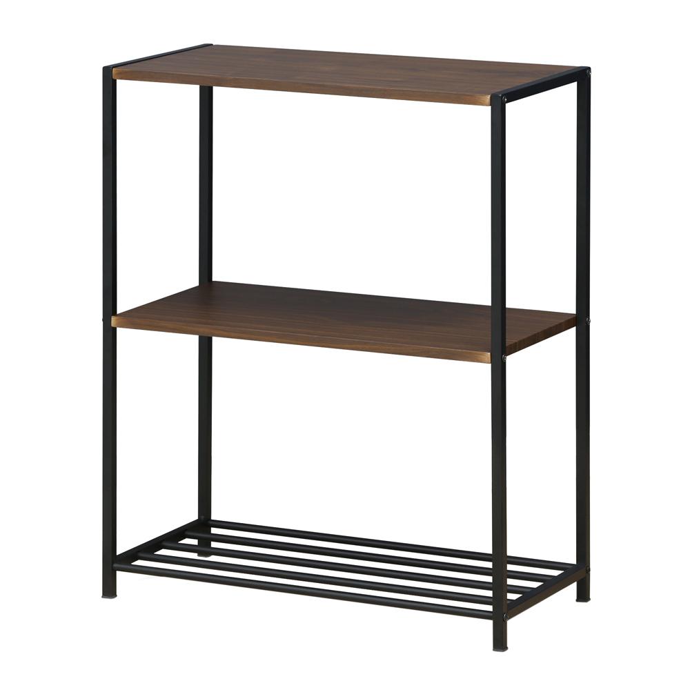 Shelf Boards 18 24 Walnut Garage Storage Shelves Modern 3 Tier Metal Storage Shelves In Dark Walnut