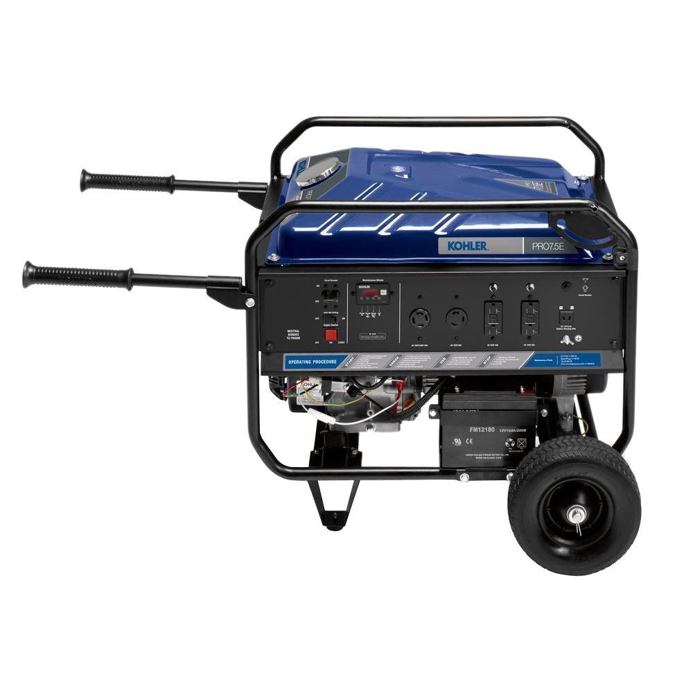 KOHLER 7,500Watt Gasoline Powered Electric Start Portable Generator