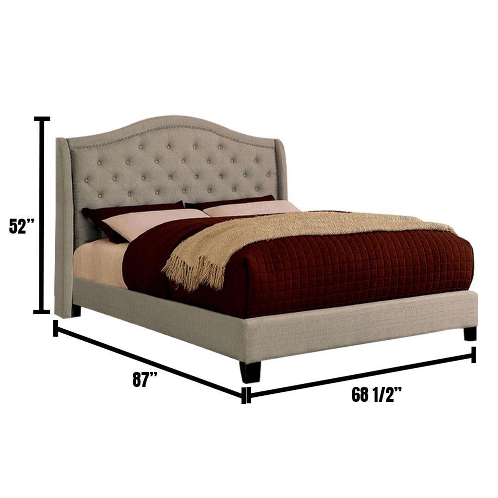 William S Home Furnishing Carly In Warm Gray Queen Bed Cm7160q Bed The Home Depot