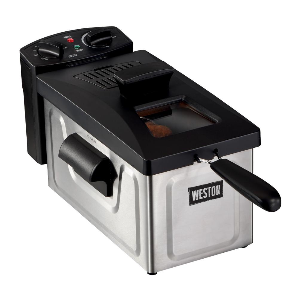 GTIN 812830021106 product image for Weston 8-Cup 2 l Oil Capacity Deep Fryer, Silver/Black | upcitemdb.com