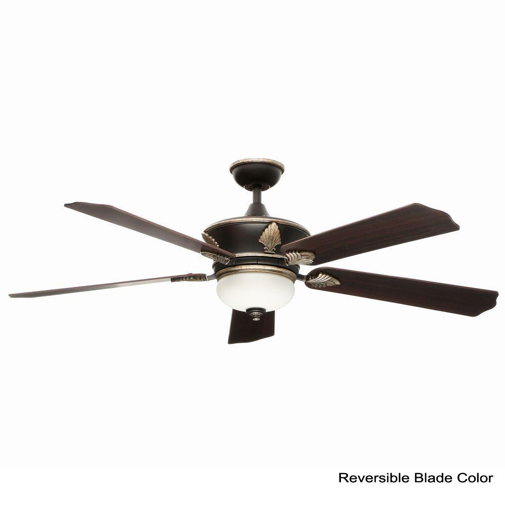 Home Decorators Collection Wineberg 60 In Indoor Old World Gold Ceiling Fan With Light Kit And Remote Control