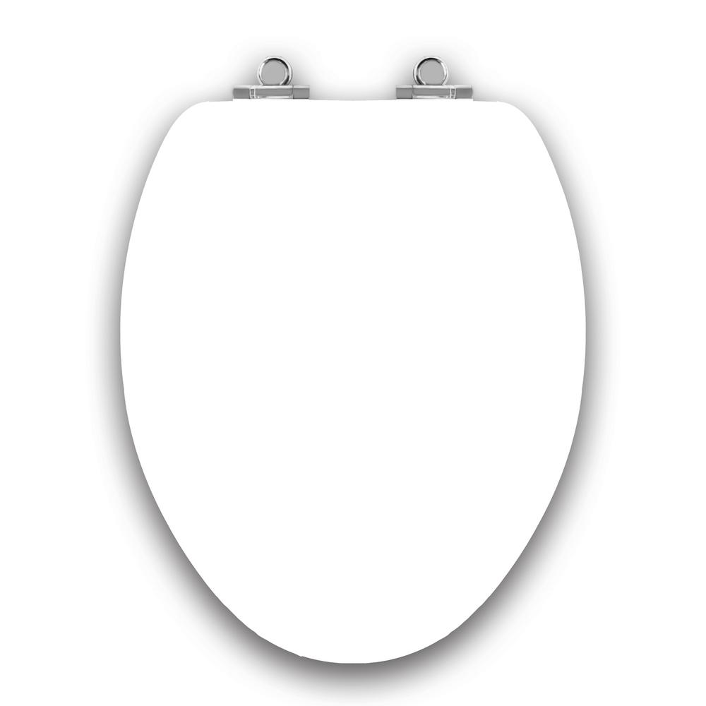 TOPSEAT Art of Acryl White Slow Close Elongated Closed Front Toilet