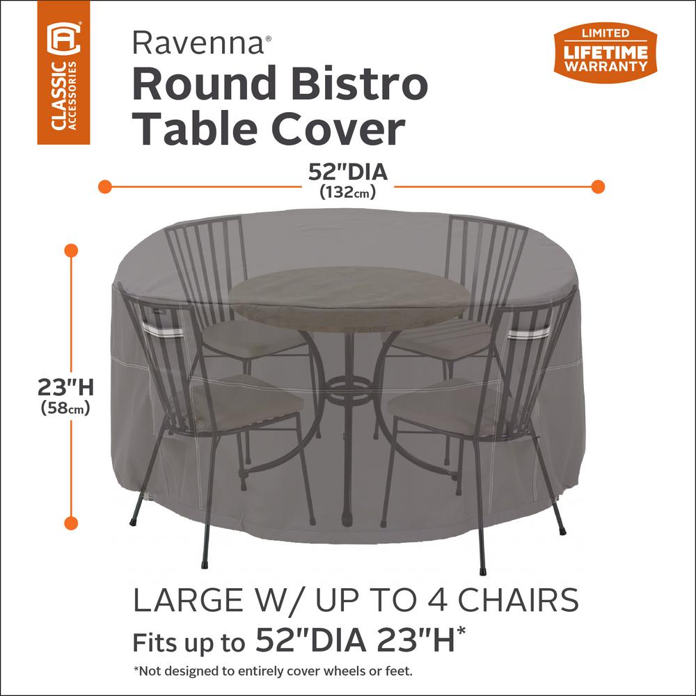 Classic Accessories Ravenna Patio Bistro Table And Chair Set Cover 55 186 015101 Ec The Home Depot