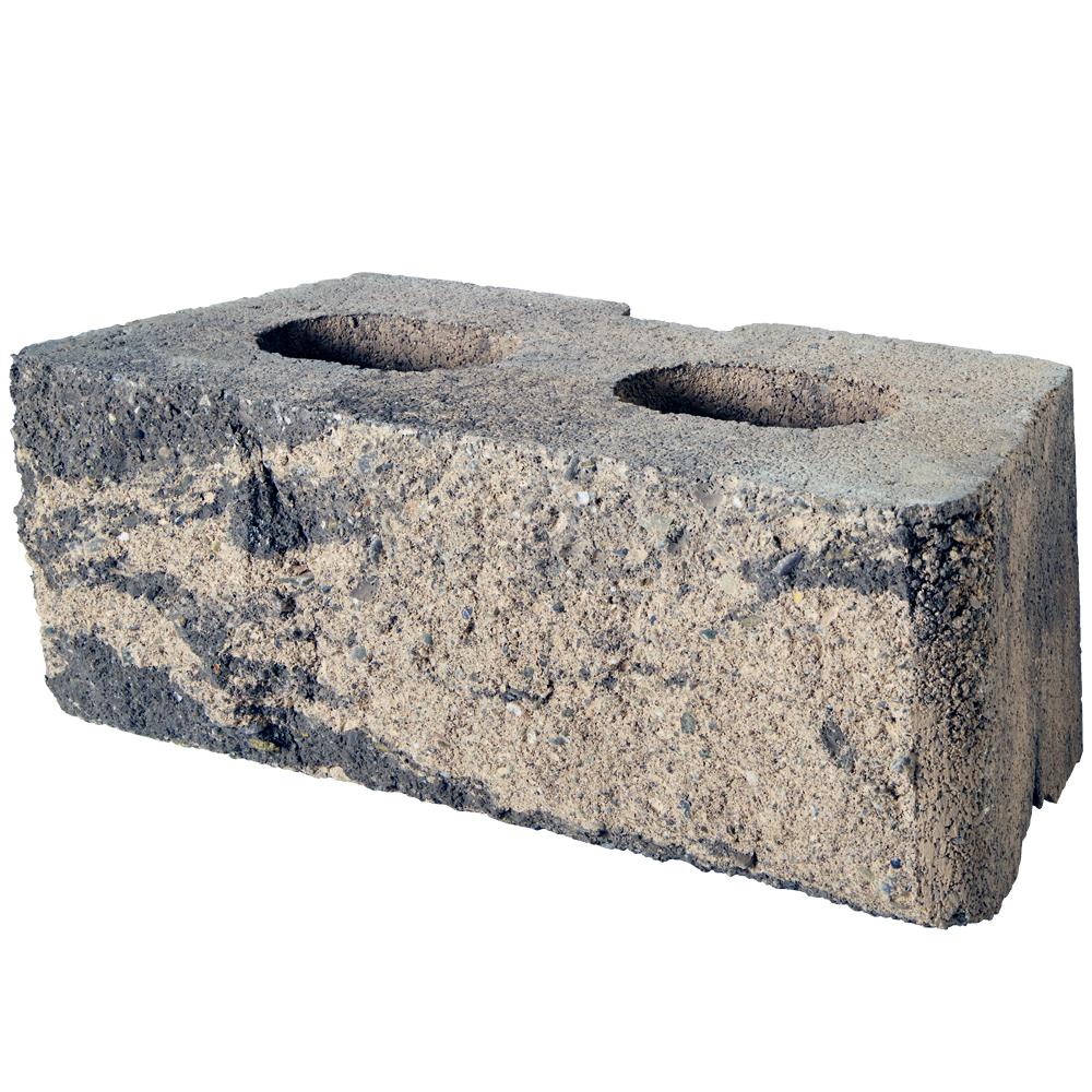 Basalite 16 in. Tan/Charcoal Retaining Wall Block100027553 The Home