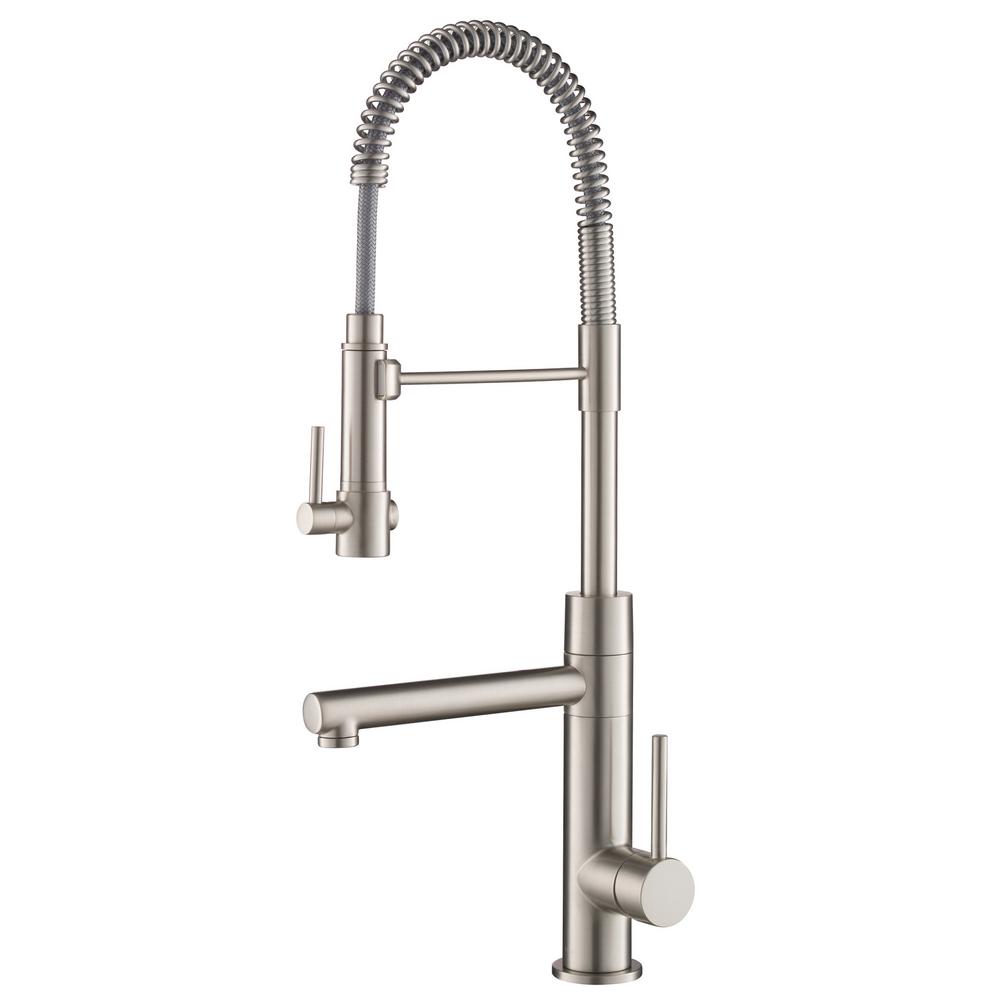 Kraus Artec Pro Single Handle Pull Down Sprayer Kitchen Faucet And Pot Filler In Spot Free Stainless Steel