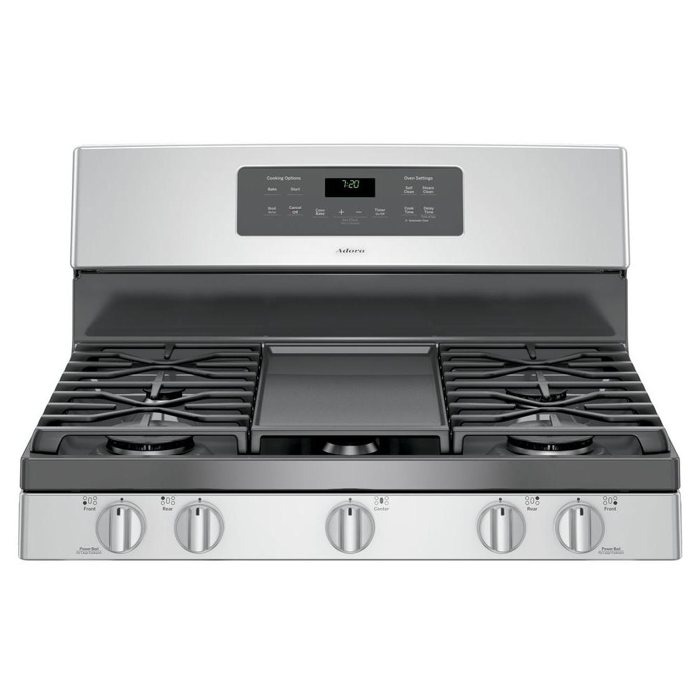 Ge Adora 5 0 Cu Ft Gas Range With Self Cleaning Convection Oven In Ge Adora 5 0 Cu Ft Gas Range With Self Cleaning Convection Oven In Stainless Steel Jgb720sejss Befail