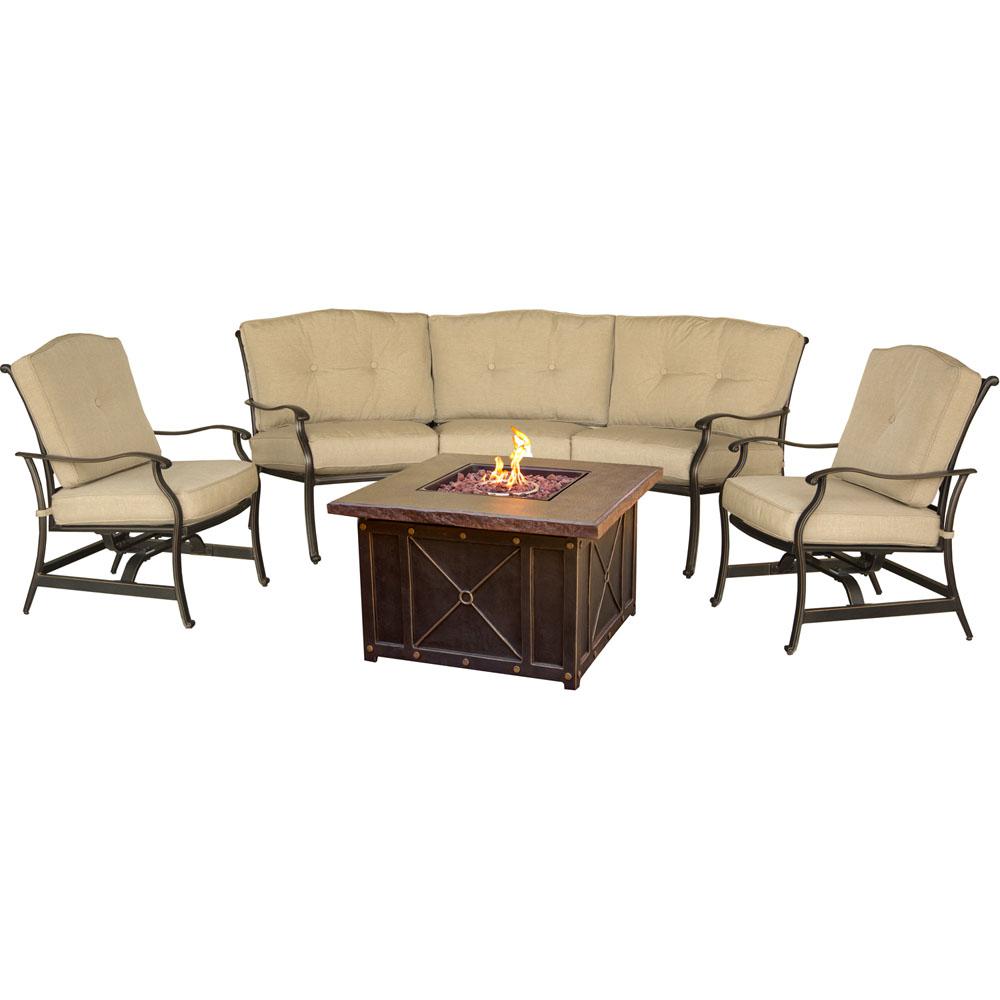 Cambridge Concord 4 Piece All Weather Patio Conversation Set And 40 Cambridge Concord 4 Piece All Weather Patio Conversation Set And 40 In Durastone
