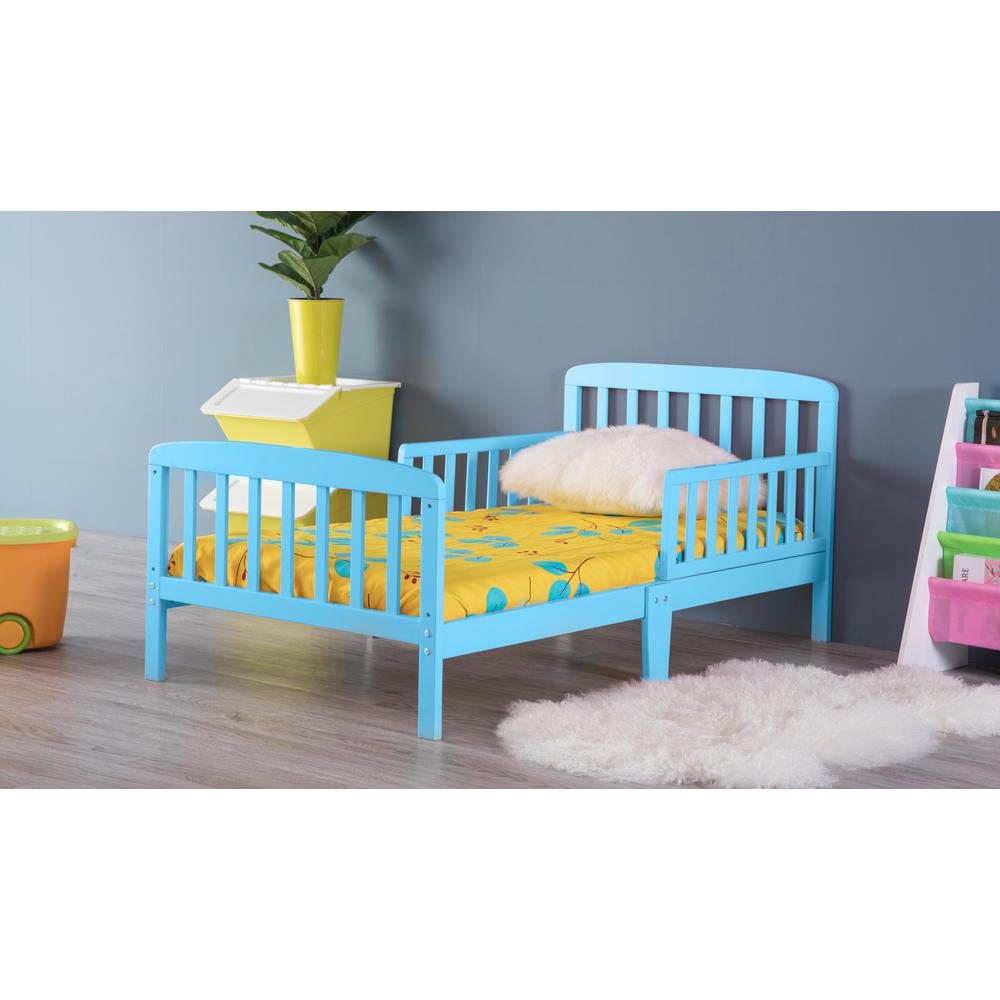 Bold Tones Classic Wooden Boys Girls Toddler Kids Bed Frame with 