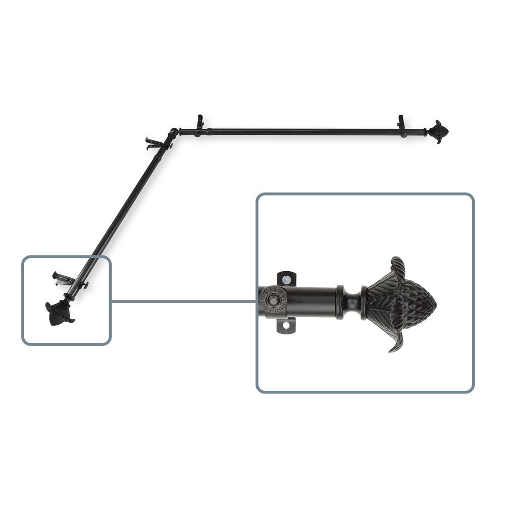28 In To 48 In Adjustable 13 16 In Corner Window Curtain Rod In
