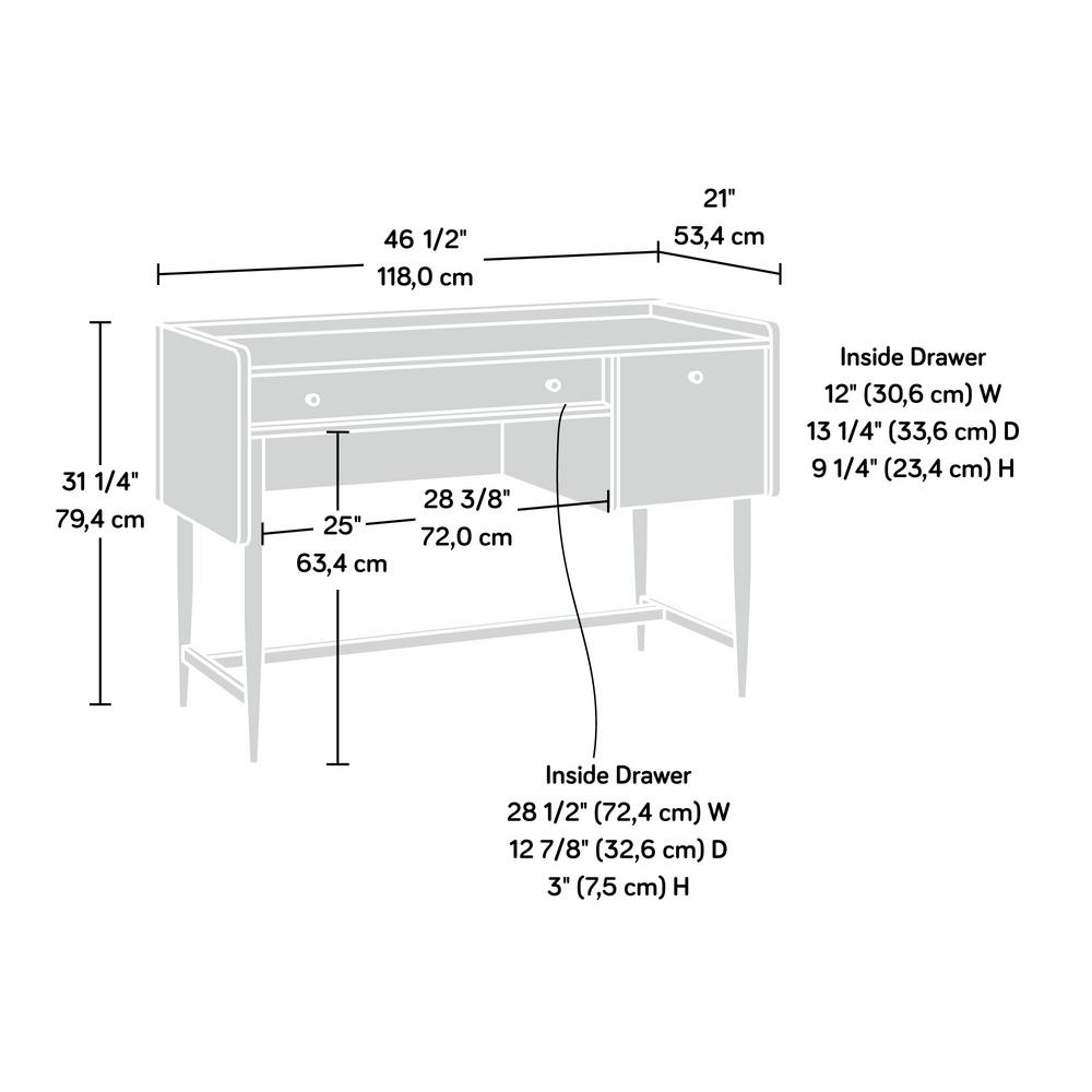 Sauder Harvey Park Grand Walnut Desk With File Drawer 420284 The