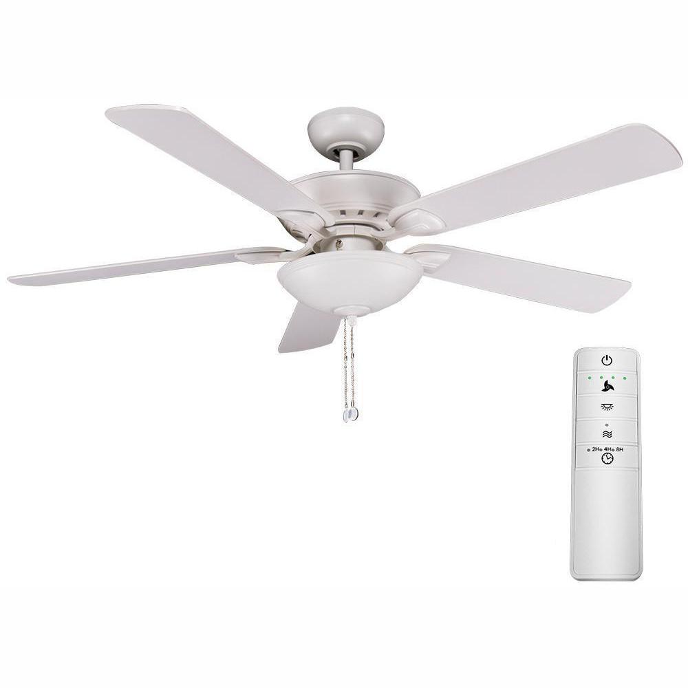 Hampton Bay Connor 52 In Led Matte White Smart Ceiling Fan With