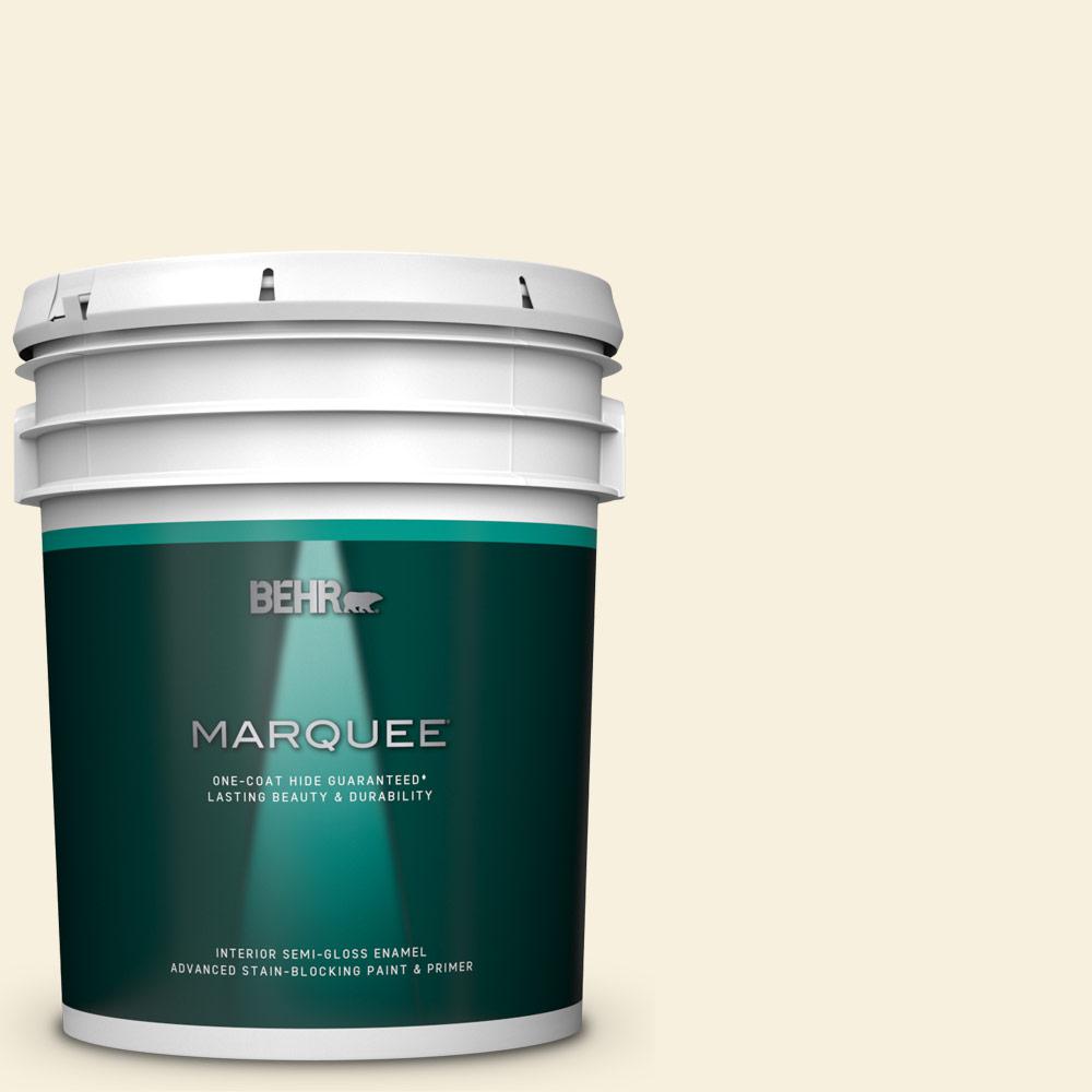 BEHR MARQUEE 5 gal. 350E1 Moonlight White SemiGloss Enamel Interior