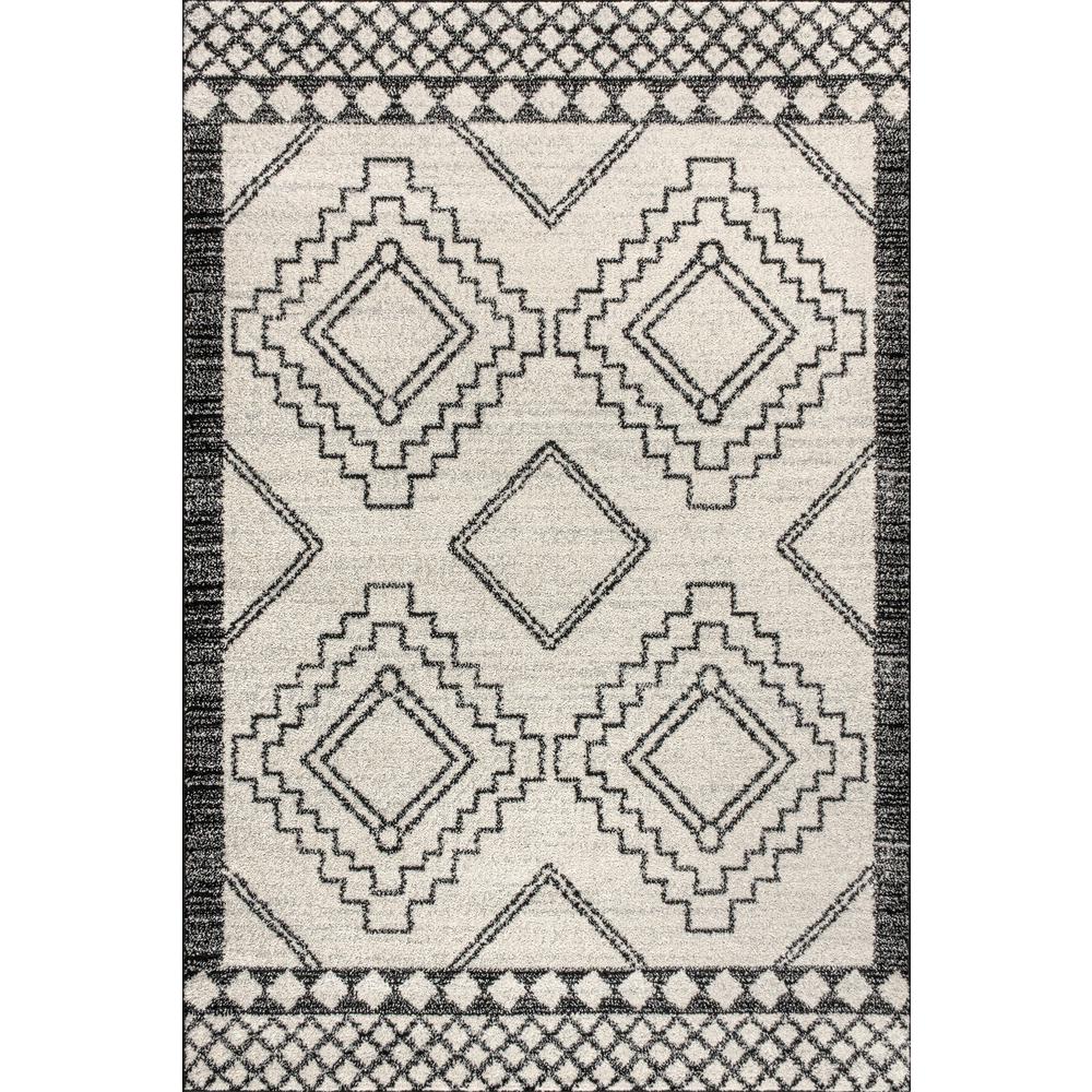 JONATHAN Y Amir Moroccan Beni Souk Cream/Black 3 ft. x 5 ft. Area Rug