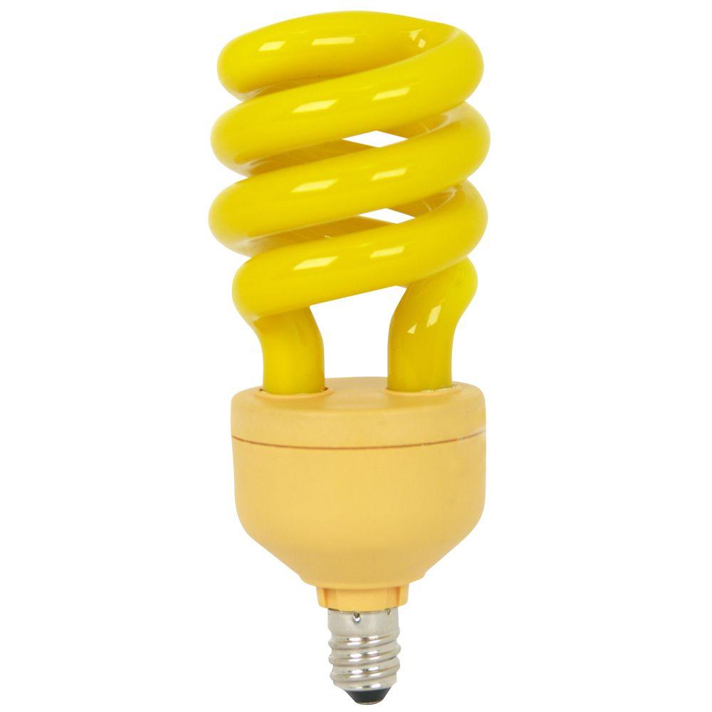 Bug Light Bulbs The Home Depot 60 Watt Equivalent T3 Spiral Cfl Yellow Bug E12 Candelabra Base Light Bulb