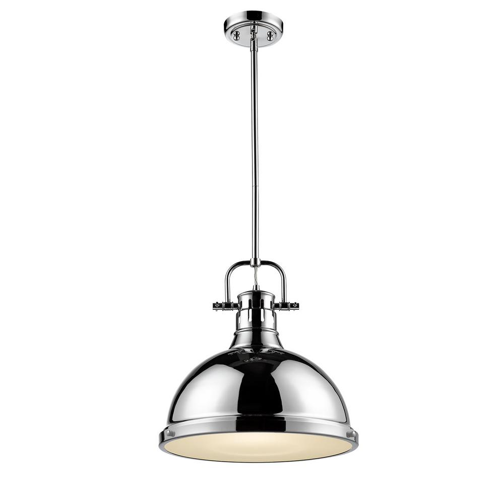 Golden Lighting 3604-L CH-RD One Light Pendant Chrome
