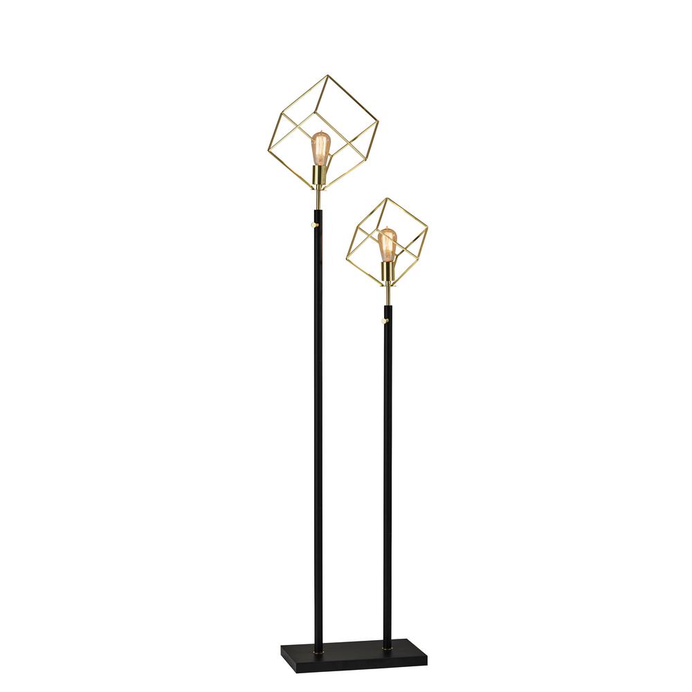 Adesso Otto 69 In Matte Black Gold Floor Lamp 3012 04 The Home Depot Matte Black Gold Floor Lamp