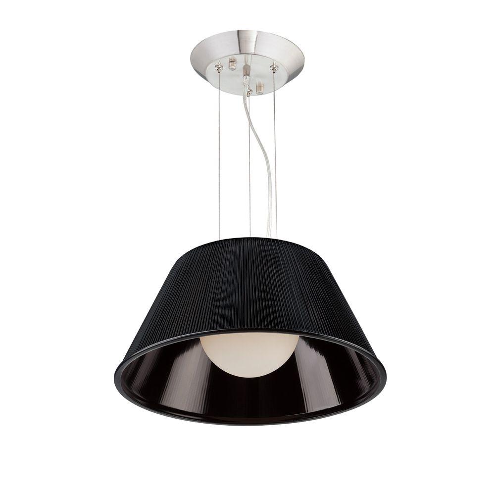 Ribo Collection 1 Light Chrome And Black Large Pendant