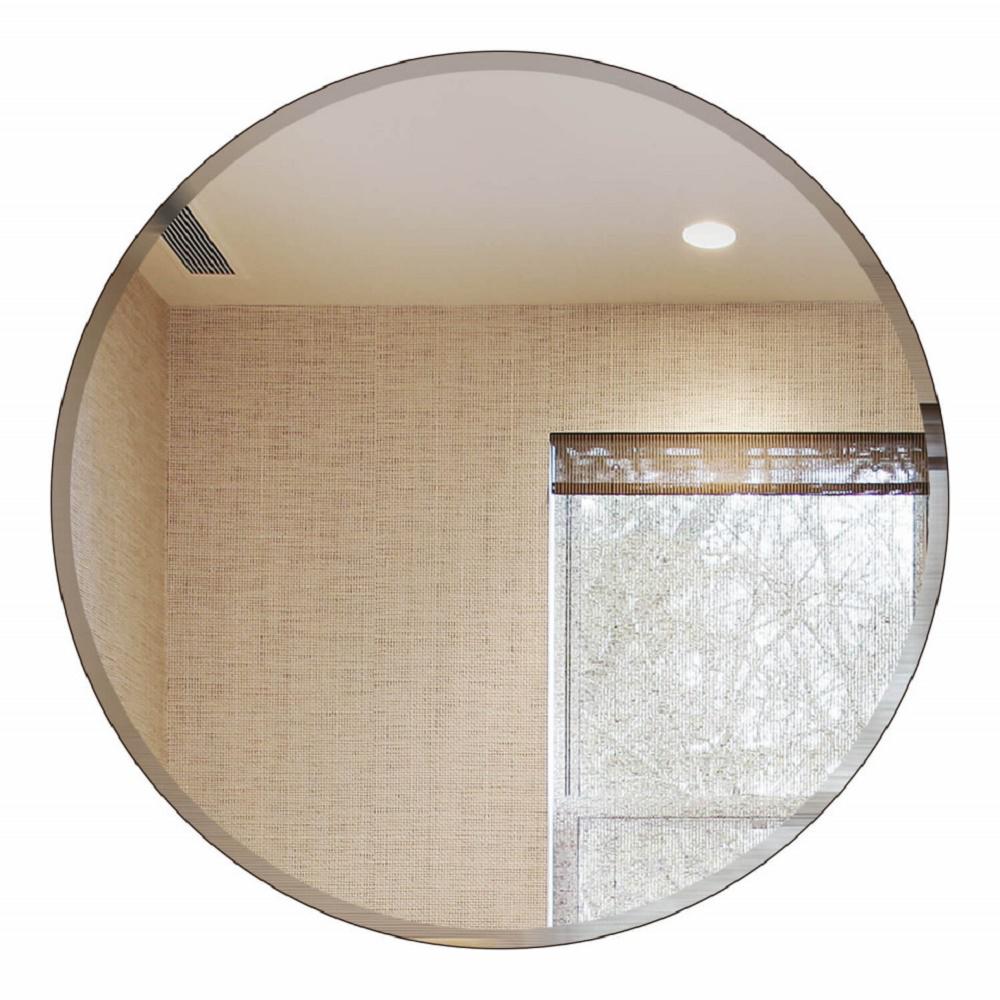 Fab Glass and Mirror 36 in. Round Beveled Polished Frameless Decorative