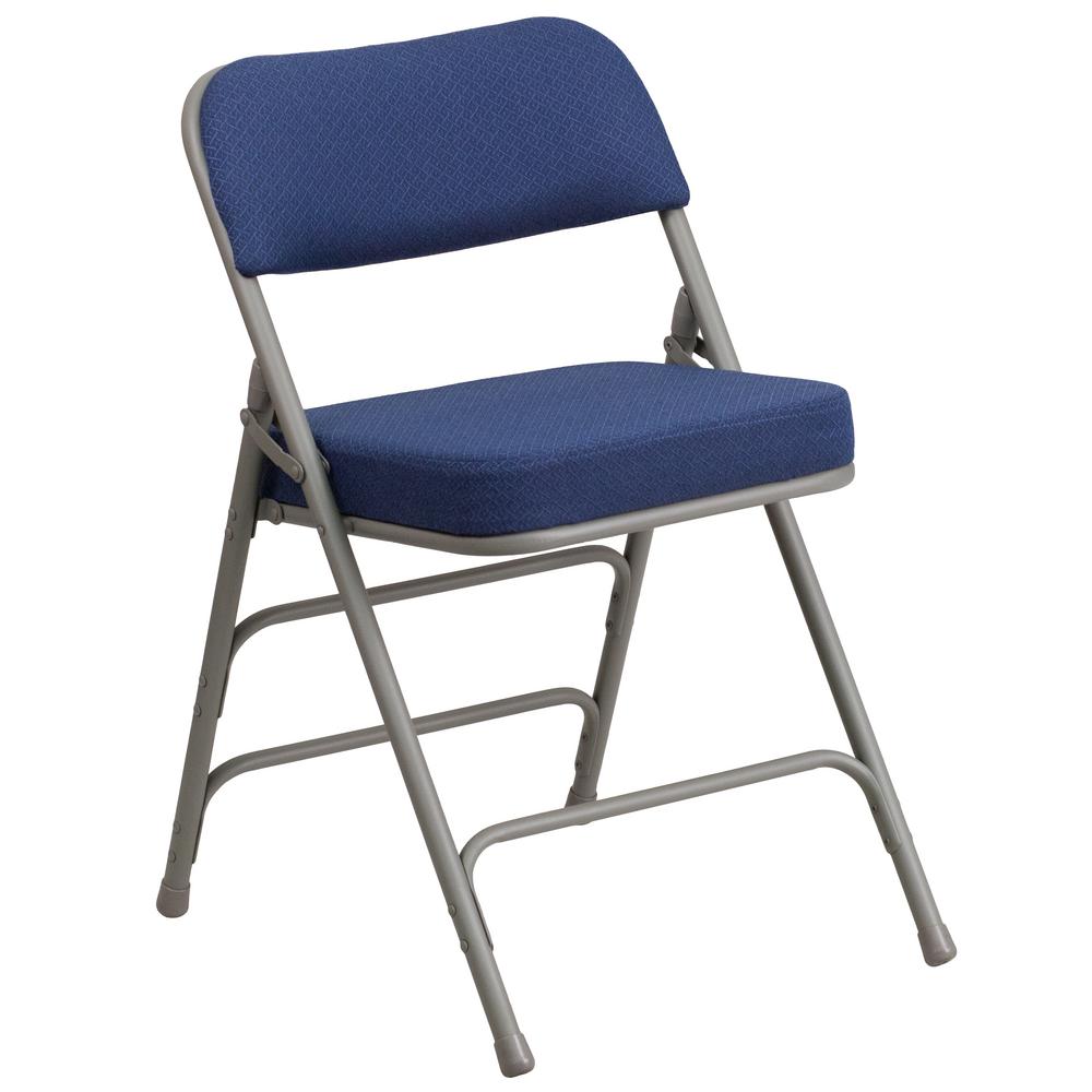Flash Furniture Hercules Series Premium Curved Triple Braced Flash Furniture Hercules Series Premium Curved Triple Braced Double Hinged Navy Fabric Upholstered Metal Folding