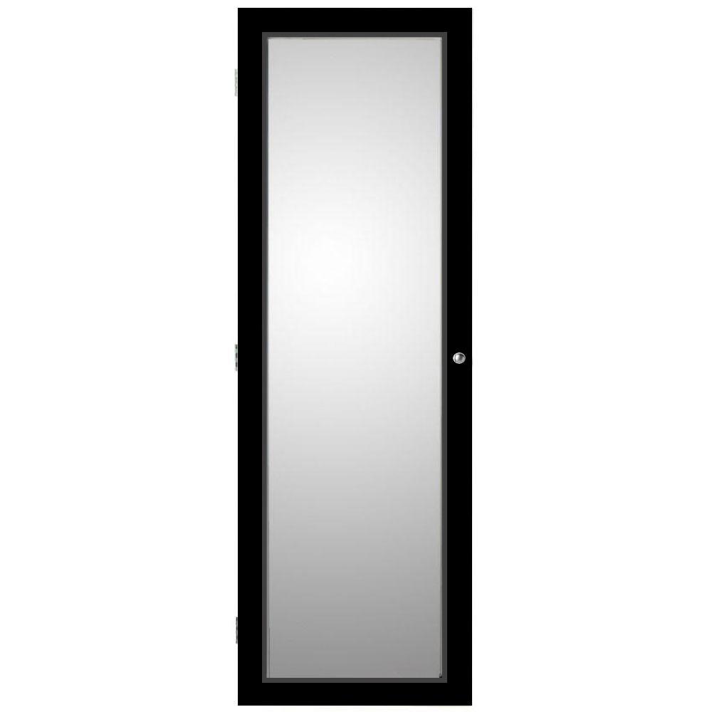Oxford Wall Mount Jewelry Armoire With Mirror In Black 0829200210 Oxford Wall Mount Jewelry Armoire With Mirror In Black 0829200210 The Home Depot