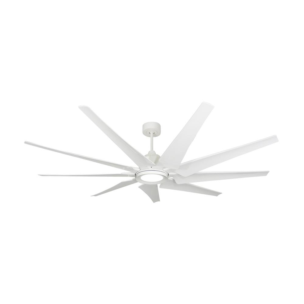 Liberator 72 In Led Indoor Outdoor Pure White Ceiling Fan And Light With Remote Control