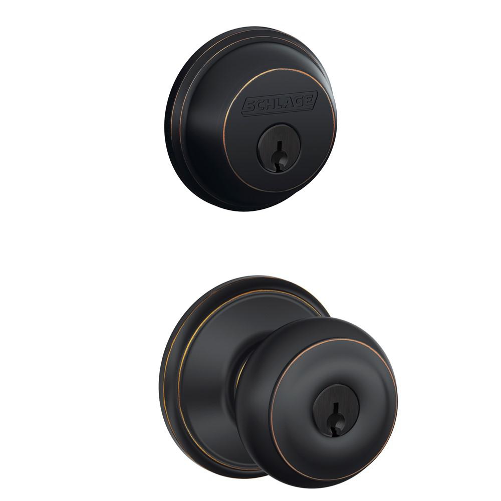 interior door knob with combination lock