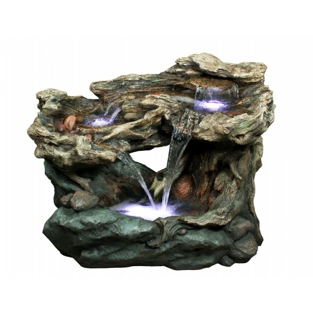 Alpine Resin The Home Depot Tiered Waterfall Rainforest Fountain