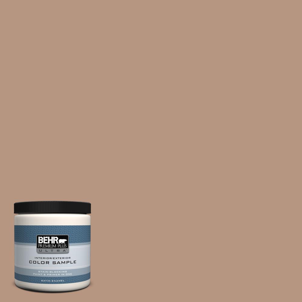 BEHR Premium Plus Ultra 8 oz. S2204 Potters Clay Satin Enamel Interior/Exterior Paint and
