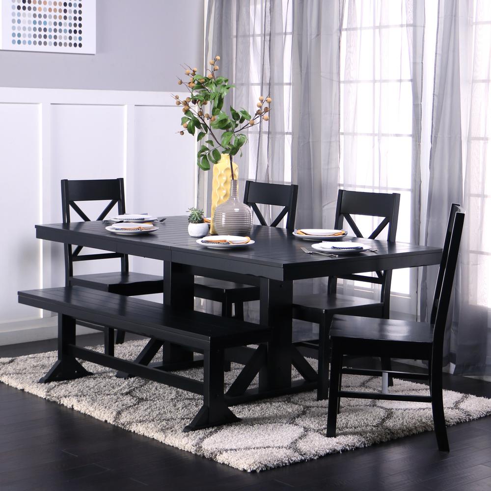 Walker Edison Furniture Company Millwright 6-Piece Black Dining Set-HD60W2BL - The Home Depot