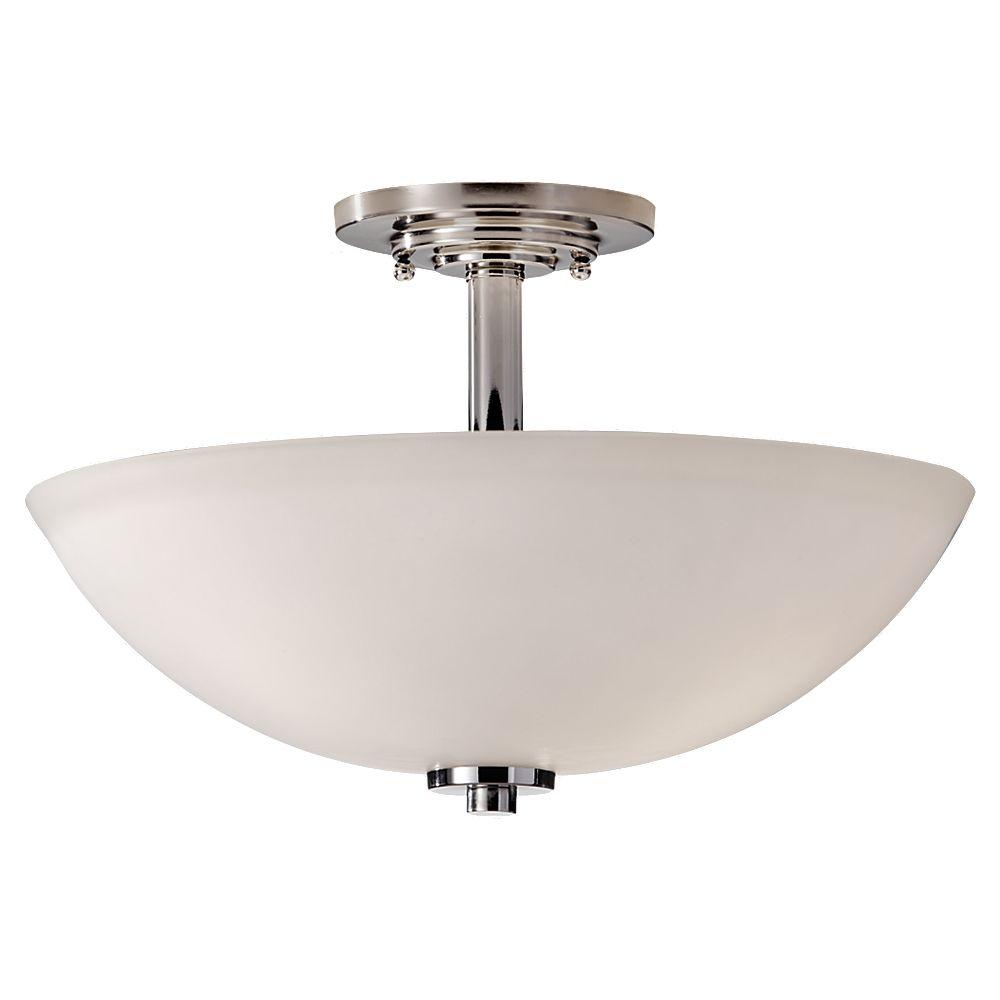 Feiss Malibu 3 Light Polished Nickel Semi Flush Mount Light Sf308pn The Home Depot